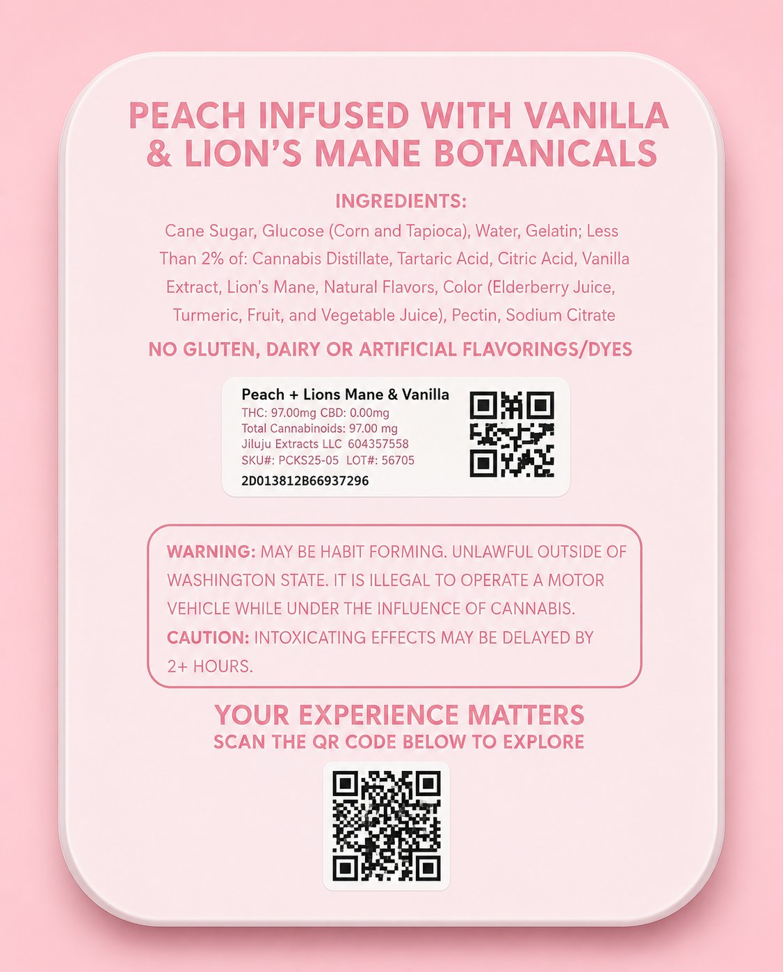 Girlweed gummy package with DataBud QR